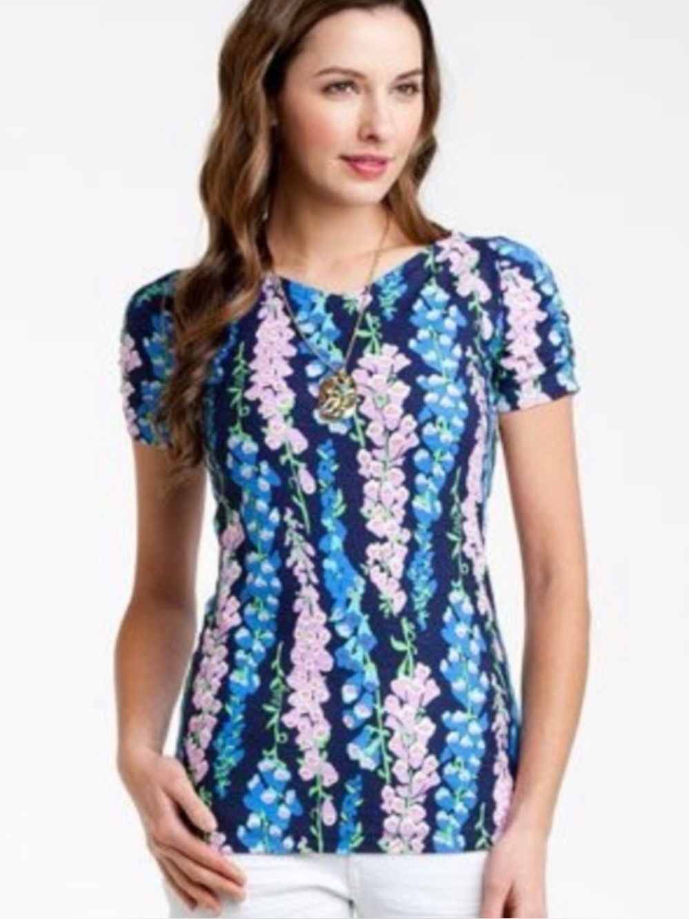 Lilly Pulitzer Leila top in Bright Navy foxy size large NWT